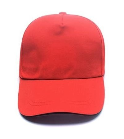 Baseball Caps Custom Hat Print Design Fashion Men Women Trucker Hats Adjustable Snapback Baseball Caps - Red Black - CA18G8Z3NQ2