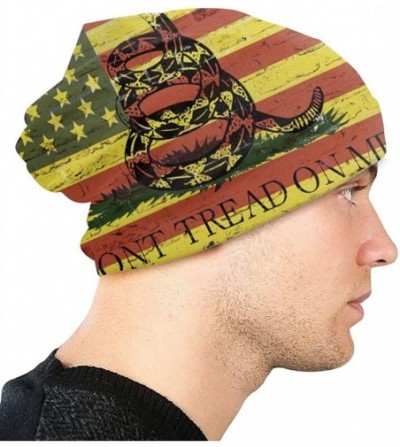 Skullies & Beanies Unisex Fashion Flag Beanie Baggy Hat Slouchy Skull Beanie for Men Women - Don't Tread on Me1 - CR193G5M5LR