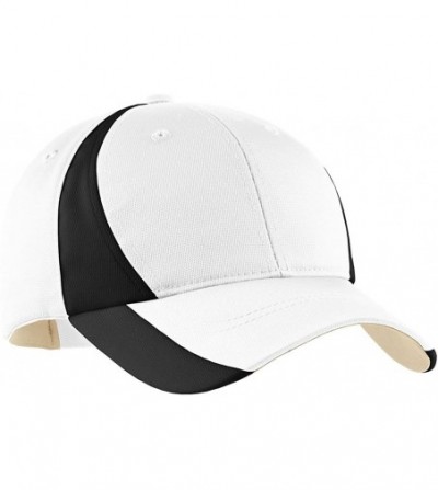 Baseball Caps Men's Dry Zone Nylon Colorblock Cap - White/Black - C611QDSFG6X