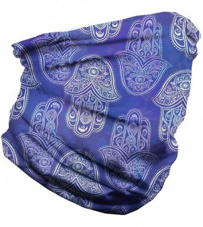 Balaclavas Bandanas Balaclava Neck Gaiter with Carbon Filter- UV Protection Face Cover for Hot Summer - Palm Print-purple - C...