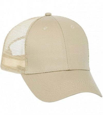 Baseball Caps Cotton Twill Solid and Two Tone Color Low Profile Pro Style Mesh Back Cap - Khaki - CK11U5JVP3J