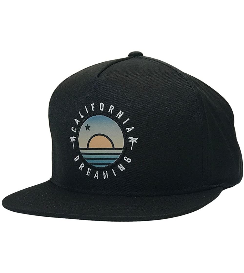 Baseball Caps California Dreaming Hat Flat Bill Snapback Unconstructed Baseball Cap - Black/Colored - C018DL526UU