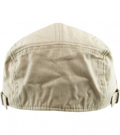 Newsboy Caps Classic Solid Cotton Denim Newsboy Ivy Gatsby Cabbie Ascot Hat Cap Adjustable - (107) Khaki - CU11JFLVYJ3