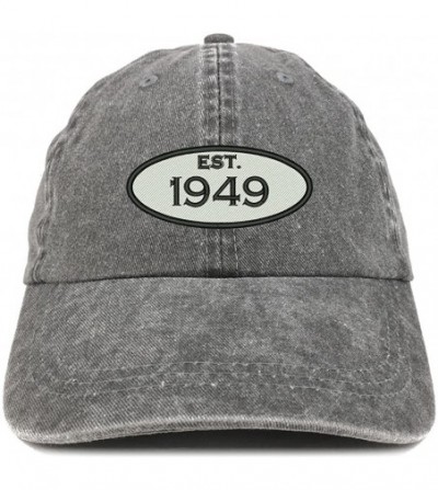Baseball Caps Established 1949 Embroidered 71st Birthday Gift Pigment Dyed Washed Cotton Cap - Black - C012O23JSVH