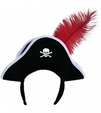 Headbands Pirate Headband with Feather - Black White - CJ116DK4MG1