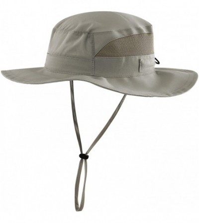 Sun Hats Men's Outdoor Mesh Boonie Sun Hat Wide Brim UV Protection Fishing Hat - Army Green - CO197ZYED70