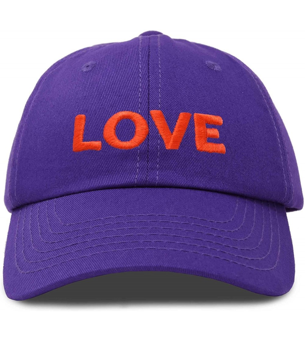 Baseball Caps Custom Embroidered Hats Dad Caps Love Stitched Logo Hat - Purple - C518M7YXEQR