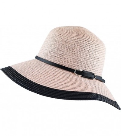 Sun Hats Womens Floppy Summer Sun Beach Wide Brim Straw Hat - Fh6 - CK18D765KD0