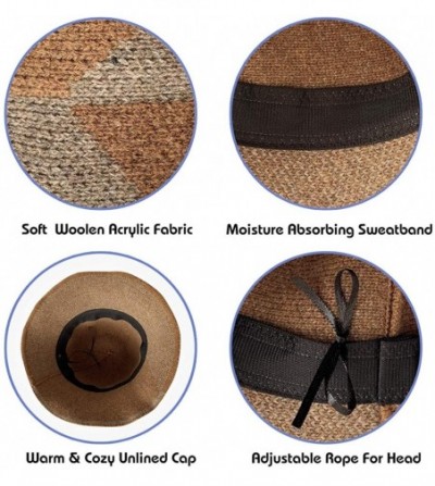 Bucket Hats Cloche Bucket Hat for Women Stylish Winter Woolen Blend Party Church Costume Hat Outdoor Knit Fisherman Cap - CM1...