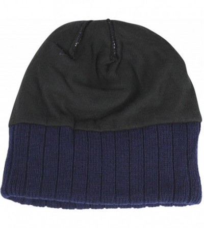Skullies & Beanies Thinsulate 3M 40g Thermal Winter Beanie Hat for Men - Stretch Fit Skull Cap - Navy Blue - CZ12MZSB4EC