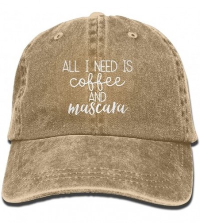 Sun Hats All I Need is Coffee and Mascara 1 Classic Baseball Cap Unisex Adult Cowboy Hats - Natural - CJ18077K2DO