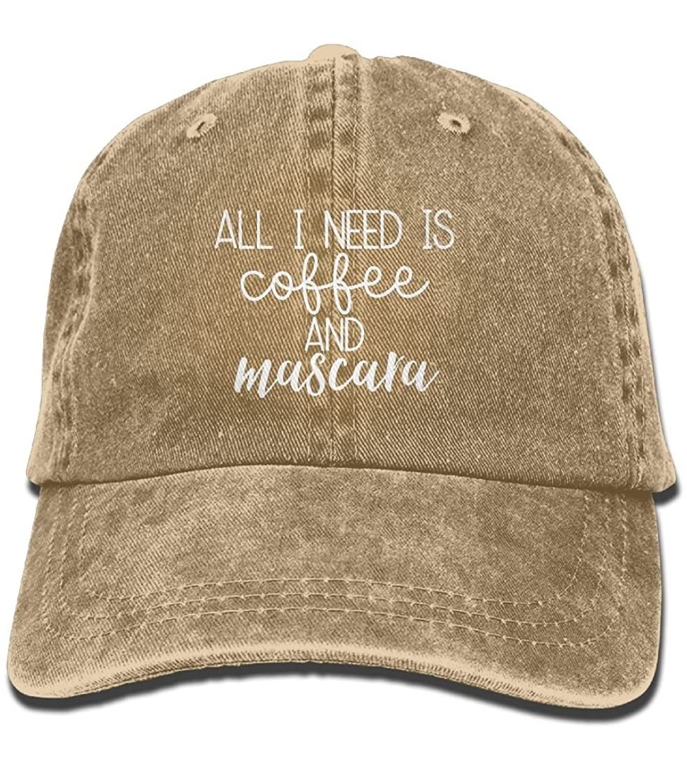Sun Hats All I Need is Coffee and Mascara 1 Classic Baseball Cap Unisex Adult Cowboy Hats - Natural - CJ18077K2DO