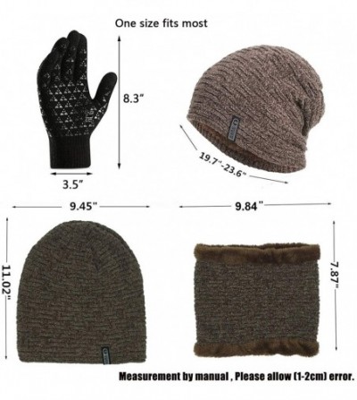Skullies & Beanies Hat Beanie Scarf Scarves Gloves Combo Adult Women Men Winter Warm Snow Skull Cap Set Touch Glove Mittens J...