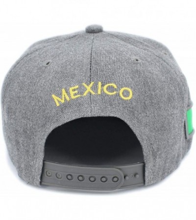 Baseball Caps Embroidered Mexico Eagle in Big Circle with Mexico Flag Snapback Baseball Cap - Char/Yellow/Char - CK18H0A06SX