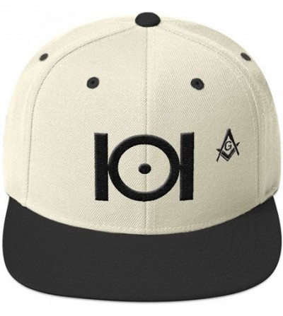 Baseball Caps Masonic Snapback Hat 3D Puff Embroidery Black Thread - Natural/ Black - CW18D2HYIRI