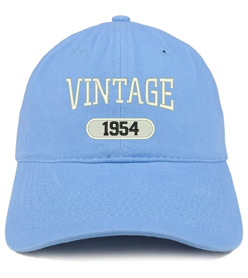 Baseball Caps Vintage 1954 Embroidered 66th Birthday Relaxed Fitting Cotton Cap - Carolina Blue - CA180ZKDHUA