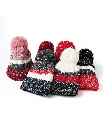 Skullies & Beanies Crochet Hat- Women Winter Cute Knit Hat - Fashion Beanie Hairball Warm Cap-Wonderful Gifts - Multicolor -1...