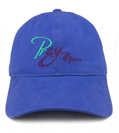 Baseball Caps Pray Often Embroidered Low Profile Brushed Cotton Cap - Royal - CO188T8N74D