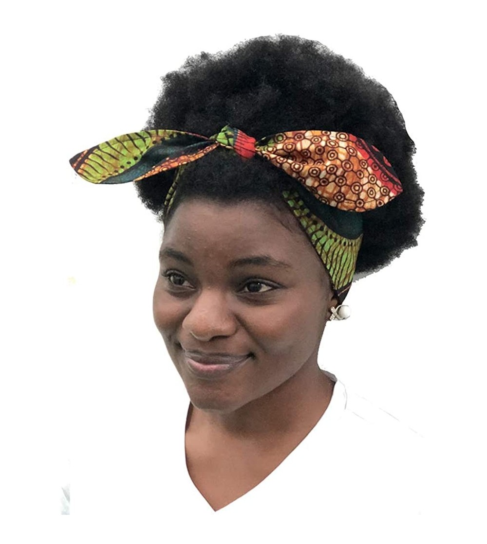 Headbands African Print Headband Hair Accessory for Women/Girls （2 Headbands 1 Big and 1small） - Shape - C718MDMEQYH
