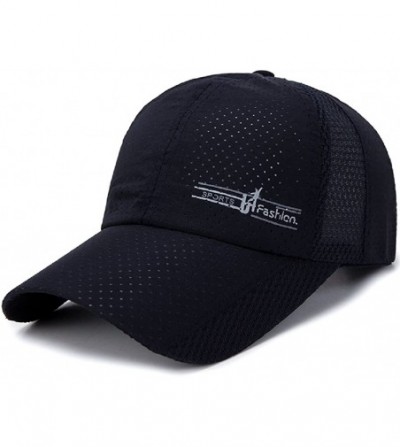 Sun Hats Mens Baseball Cap Breathable Sports Hats Quick Dry Running Hat Adjustable - Navy - CT18EYOIXA7