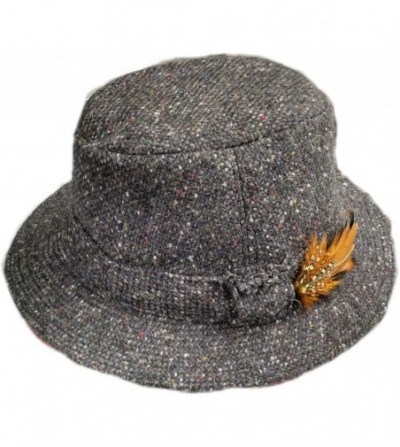 Newsboy Caps Men's Donegal Tweed Original Irish Walking Hat - Charcoal Salt & Pepper - CU12COGB7WJ