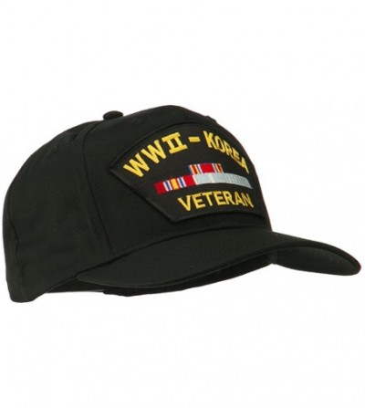 Baseball Caps WWII Korean Veteran Patched Cotton Twill Cap - Black - CH11QLM817R