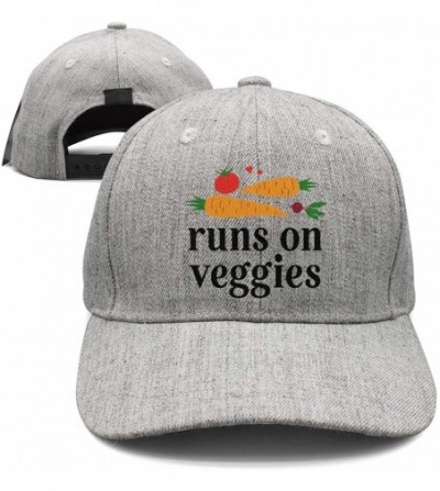 Baseball Caps Unisex Vegan Vibes Letter Cap Cool Flat Brim Baseball Hat - Vegetarian Runs on - CD18NENS30Y