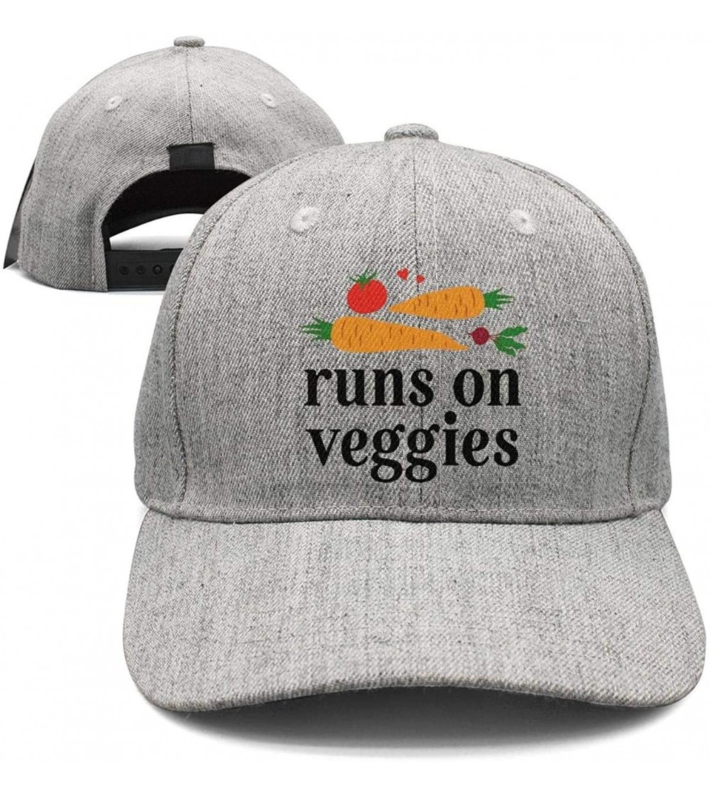 Baseball Caps Unisex Vegan Vibes Letter Cap Cool Flat Brim Baseball Hat - Vegetarian Runs on - CD18NENS30Y