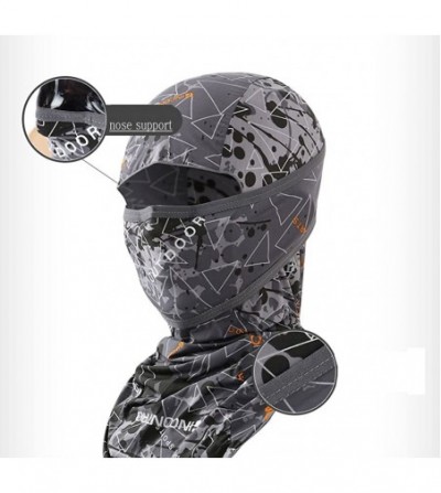 Balaclavas Outdoor Cooling Balaclava Full Face Mask Neck Gaiter Bandana Motorcycle- Hiking- Fishing - Tri-black - CA18DXLRZXN