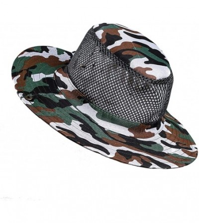 Sun Hats Men Summer Outdoor Sun Protection Military Camo Fishing Boonie Hat Mountaineering Hat Sun Hats - Green - C518THEKU4R