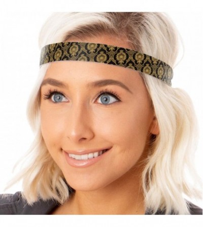 Headbands Women's No Slip Cute Fashion Headbands Hair Band Gift Packs - Victorian Scroll Black 2pk - CL11C2VDOUZ