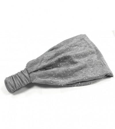 Cold Weather Headbands Wide Fabric Headbands with Sparkling Rhinestones - Mist Gray - CB11TDGL26P