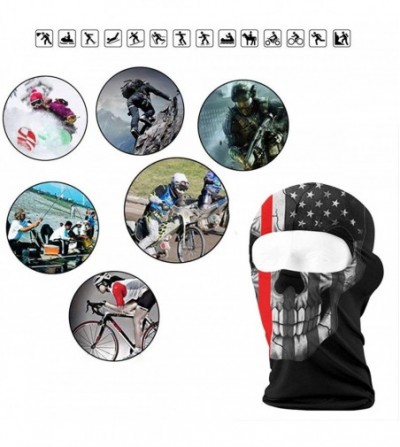 Balaclavas Firefighter Thin Red Line Skull Full Face Mask Hood-Outdoor Cycling Ski Motorcycle Balaclava Mask - White - C318LQ...