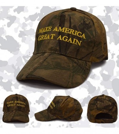 Baseball Caps Camouflage Baseball Cap Make America Great Again Hat Trump Slogan Hat - Brown - C218OWHQ04Q