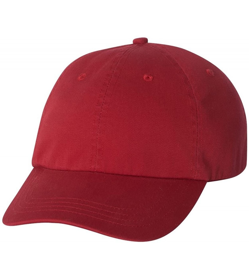 Baseball Caps 100% Organic Cotton Washed Twill Cap - Red - CV12CUEKSJN