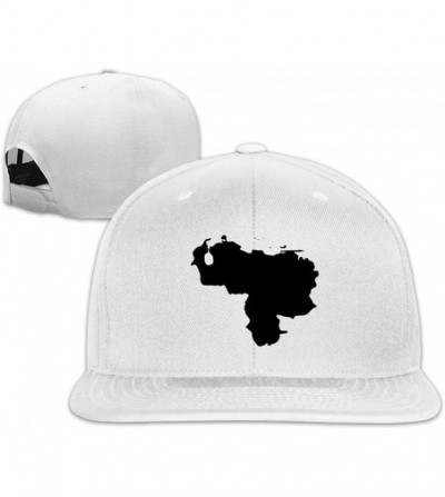 Baseball Caps Venezuela Map Snapback Hat Adjustable Solid Flat Bill Baseball Caps Mens - White - CY196XR2SE2