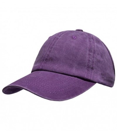 Baseball Caps Backless Ponytail Hat Baseball Cap Natural Curly Hair Hat with Ponytail Hole - Purple(style1) - CN18U59Y2TG