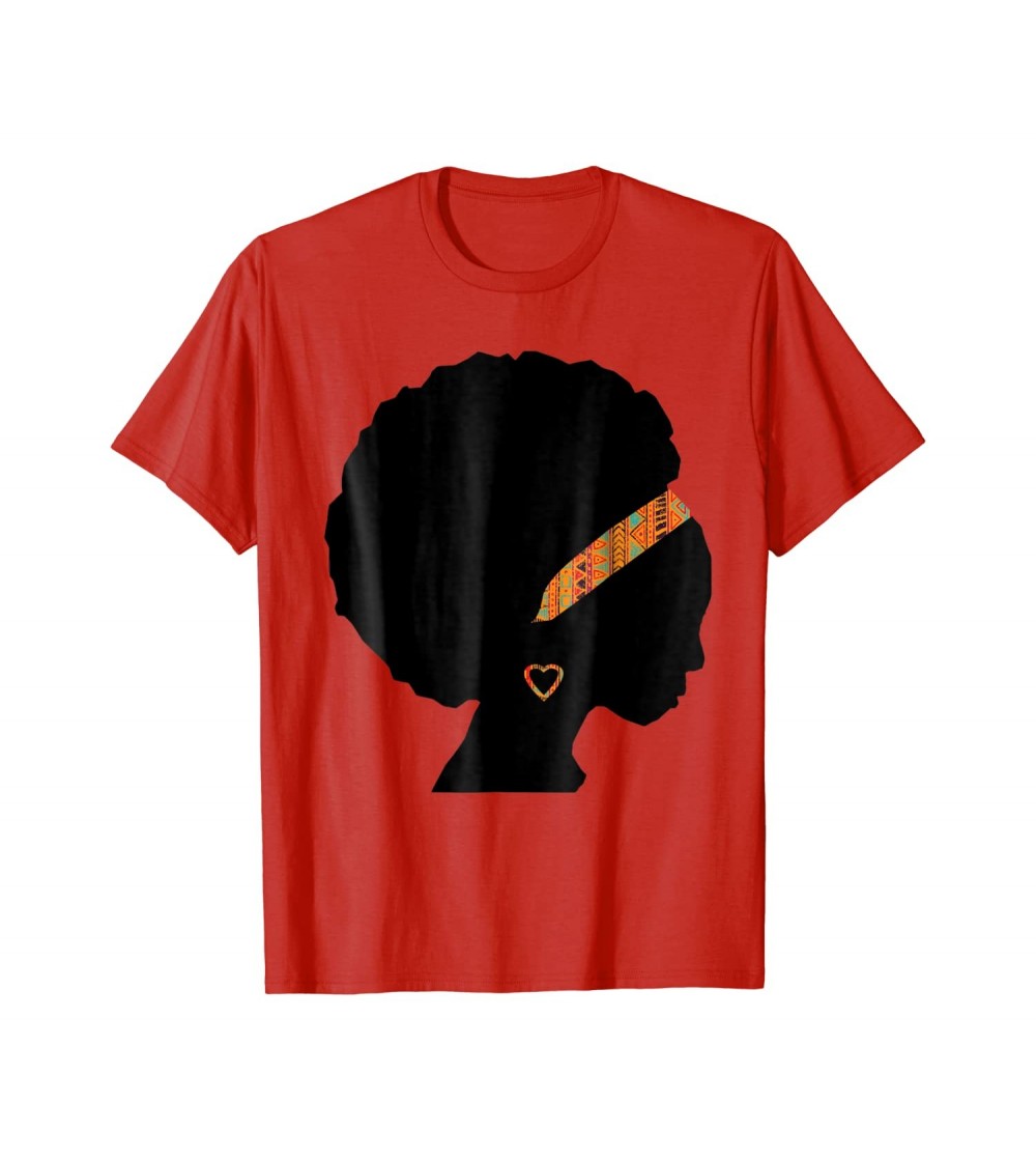 Headbands African American Woman Kente Cloth Headband Natural Hair - Red - C3186493RSQ