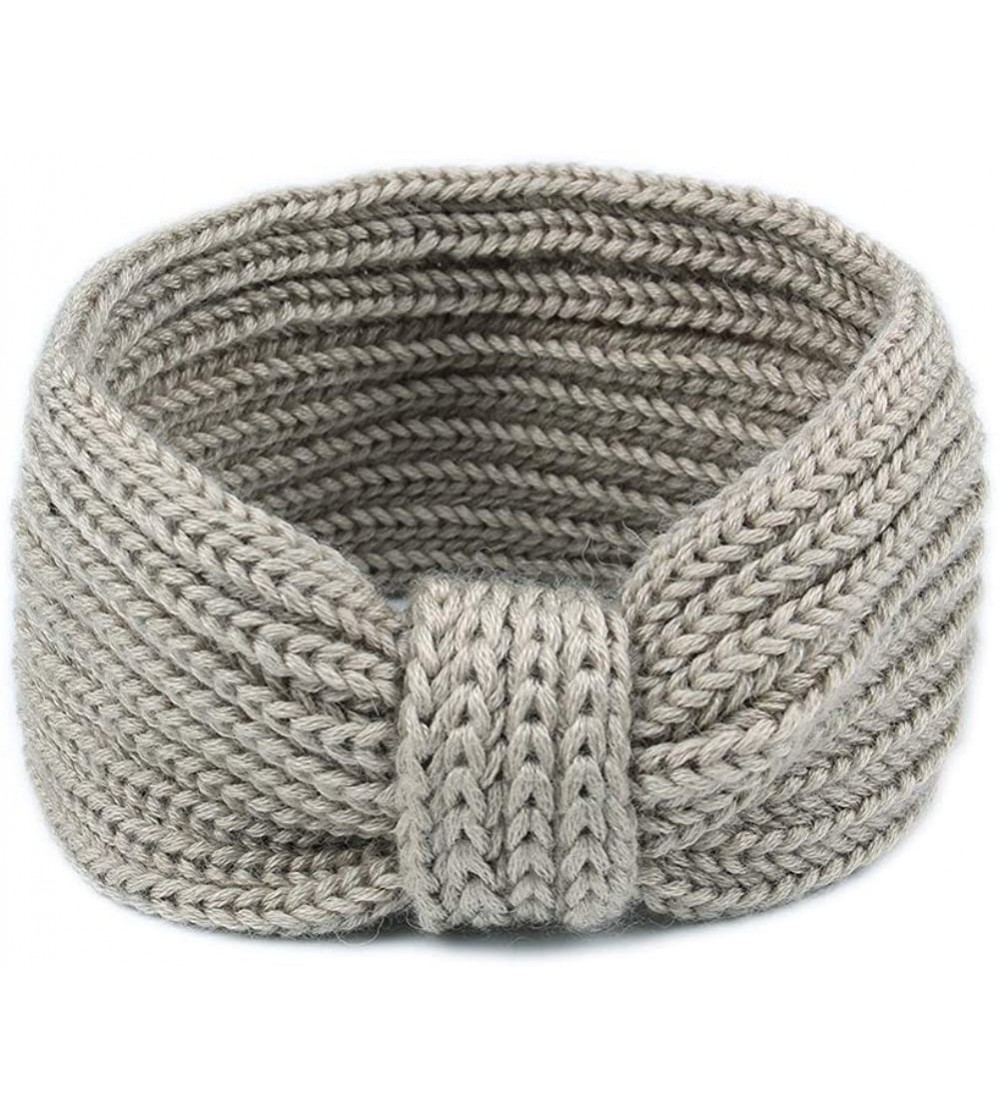 Cold Weather Headbands Womens Winter Cable Knit Headband Head Wrap Ear Warmer for Girls - Gray - CX18IIGW92L