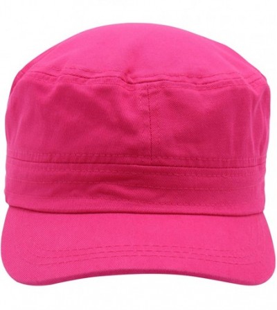 Baseball Caps Cadet Army Cap - Military Cotton Hat - Hot Pink - CL12GW5UUZD