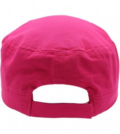Baseball Caps Cadet Army Cap - Military Cotton Hat - Hot Pink - CL12GW5UUZD