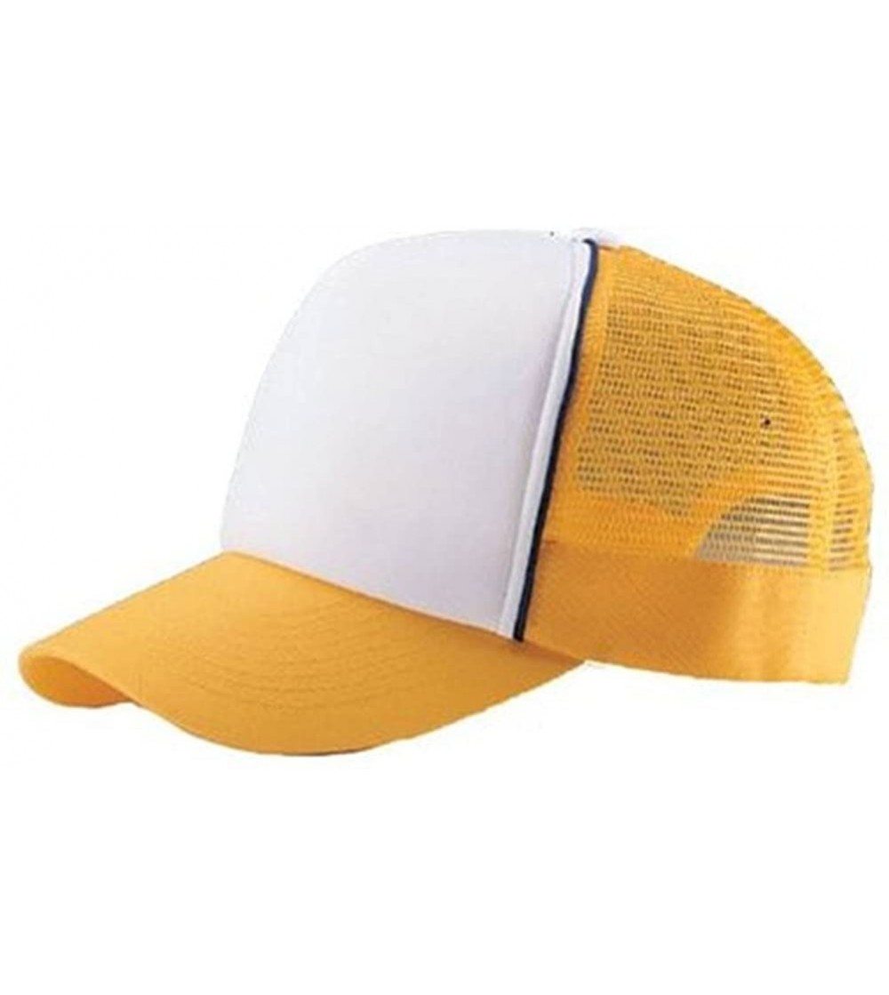 Baseball Caps Trucker SUMMER MESH CAP- Neon Orange - White/Gold - C711CG3DGOD