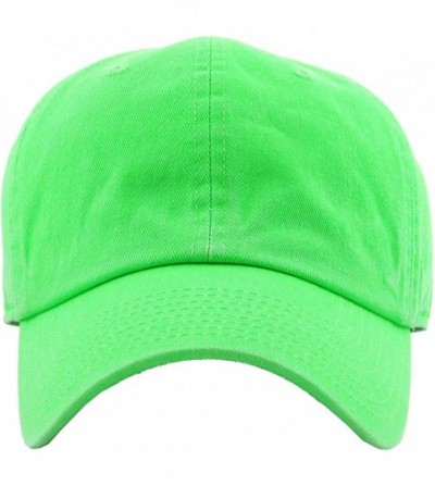 Baseball Caps Dad Hat Adjustable Plain Cotton Cap Polo Style Low Profile Baseball Caps Unstructured - Neon Green - CW18Q9CKMSA