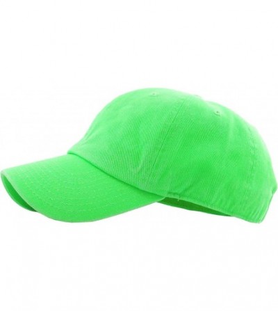 Baseball Caps Dad Hat Adjustable Plain Cotton Cap Polo Style Low Profile Baseball Caps Unstructured - Neon Green - CW18Q9CKMSA