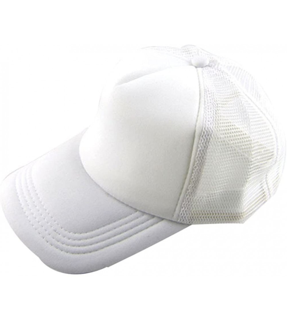 Baseball Caps Baseball Hat- 2017 Summer 12 Color Unisex Casual Hat Solid Baseball Cap Trucker Mesh Adjustable Hat - J - CA17W...