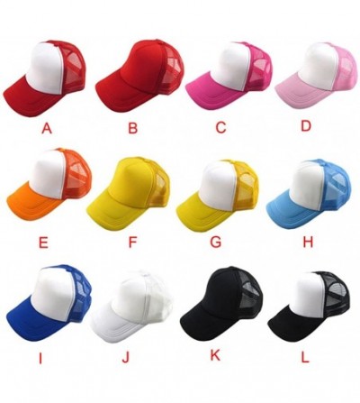 Baseball Caps Baseball Hat- 2017 Summer 12 Color Unisex Casual Hat Solid Baseball Cap Trucker Mesh Adjustable Hat - J - CA17W...