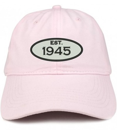 Baseball Caps Established 1945 Embroidered 75th Birthday Gift Soft Crown Cotton Cap - Light Pink - CL180L9Z7K2