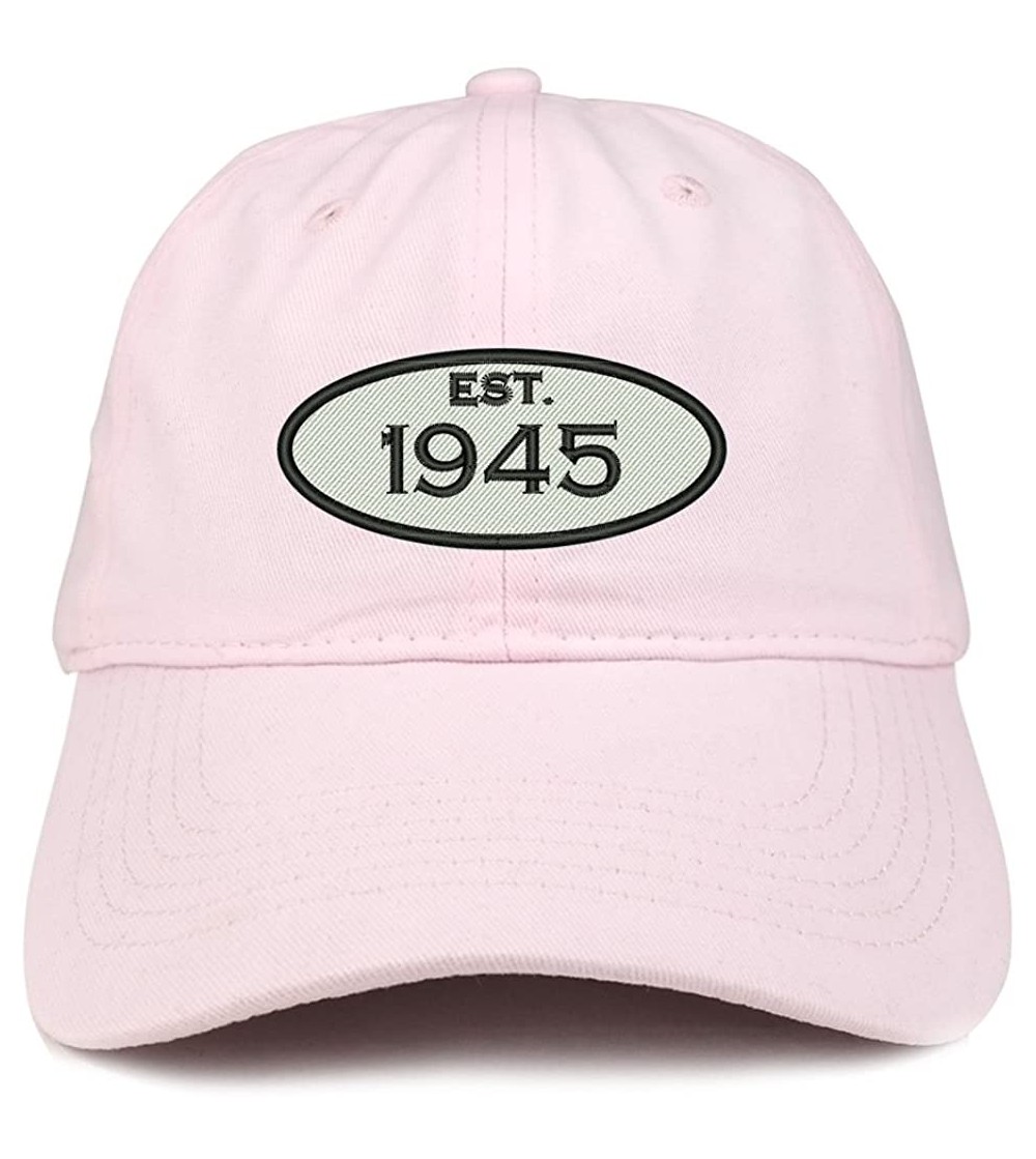 Baseball Caps Established 1945 Embroidered 75th Birthday Gift Soft Crown Cotton Cap - Light Pink - CL180L9Z7K2