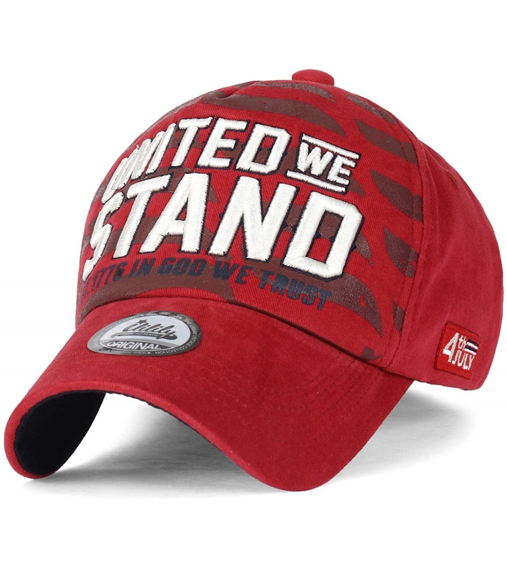 Baseball Caps USA America Flag 4th July Independence Day Trucker Hat Baseball Cap Dad Cap - Red - CG12N2M4L5A