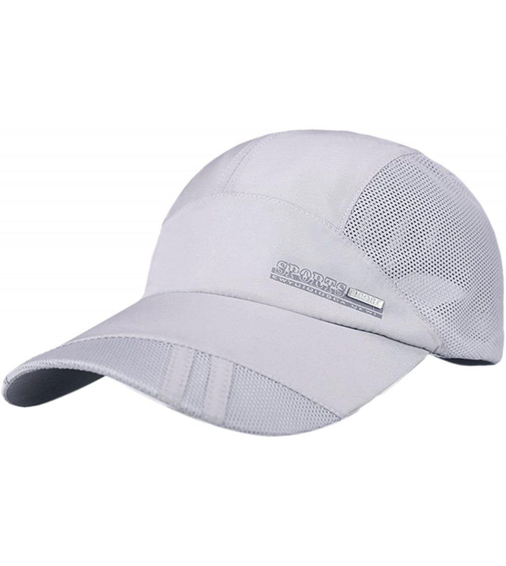 Baseball Caps Unisex Mesh Brim Tennis Cap Outside Sunscreen Quick Dry Adjustable Baseball Hat - C-light Gray - C017YZM3YQH